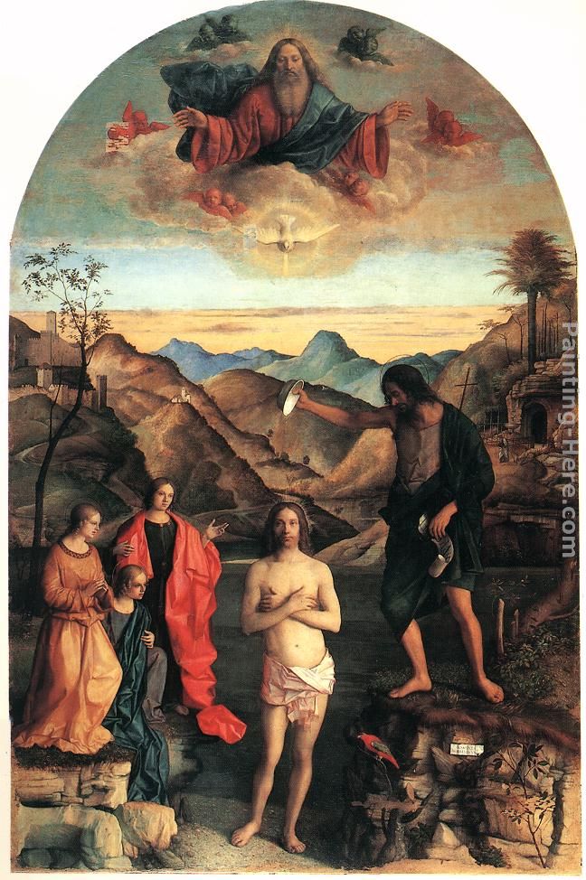 Baptism of Christ painting - Giovanni Bellini Baptism of Christ art painting